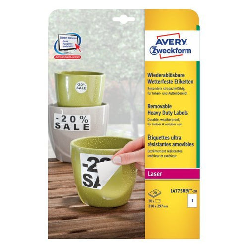 Avery Zweckform Resistant a Intemperie Folienetiketten 210,0 X 297,0MM — image 1