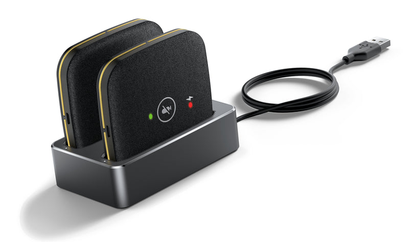Yealink Micrófonos CPW65-DECT-DUO, Expansión Negro Micrófono Expansión Dect Inalámbrico CP965 CPW65-DECT-DUO
