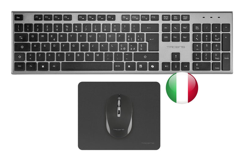 Tacens Zenith Combo Pack Inalabrico Keyboard Complete + Mouse And Mouse Pad - Disposicion Italiana QWERTY It -