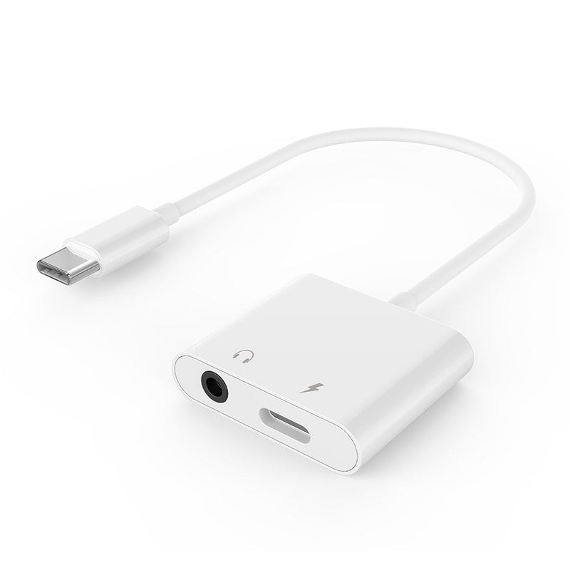 Gembird USB Type-c Plug To Stereo 3.5MM Audio Adapter Cable With Extra Power Socket White