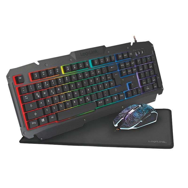 Logilink Keyboard German + Mouse ID0185 USB QWERTY Black