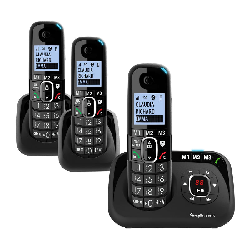 Amplicomms Bigtel 1583 Dect Grosstastentelefon Black