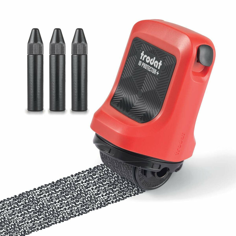 Trodat Sello Rodillo Protection Contra Robo Identidad With Box Integrada And Abrecartas (3 1) - Includes 3 Tin