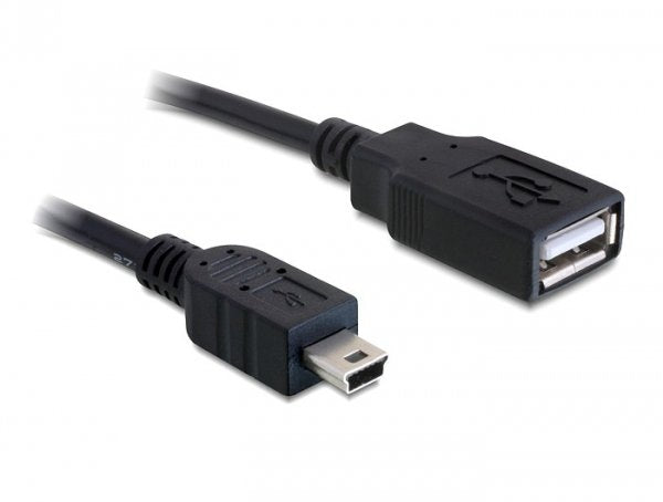 Delock USB Cable 2.0-A Female Mini USB Male 0,5M