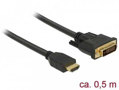 Delock HDMI Cable a DVI 24 + 1 Bidireccional 0,5M — image 1