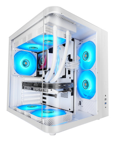 Mars Gaming Box Semitorre ATX Mc-curv White ATX/ 1x USB 3.0, 1XUSB2.0, 1x USB-C/ 2X 3.5'' HDD + 1X 2.5'' SSD/ — image 1