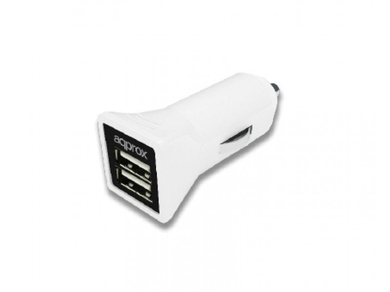 Approx Charger Car 2 USB 5V/3,1AH Colour White APPUSBCAR31W