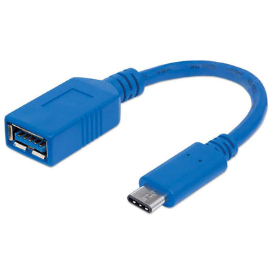 Manhattan USB Cable -c 3.1 GEN2 15CM C Male a Female 15CM Blue — image 1