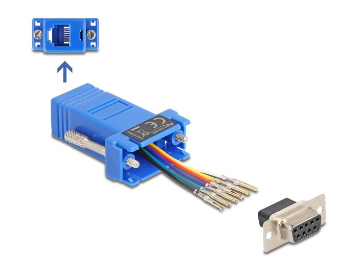 Delock D-sub 9 Pin Connector Female a RJ12 Connector Female Kit Assembly Blue