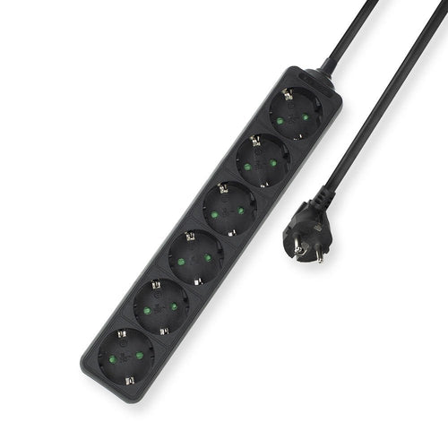 Power Strip, 6 Sockets, 3M, Black — image 1