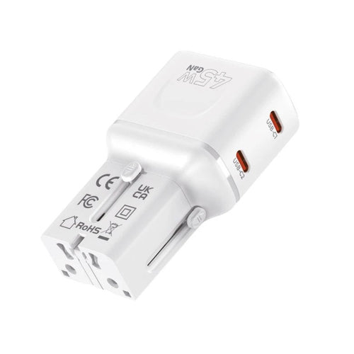 Mobile Origin 45W Travel Adapter Eu/Us/Uk/Au PW26, White — image 1
