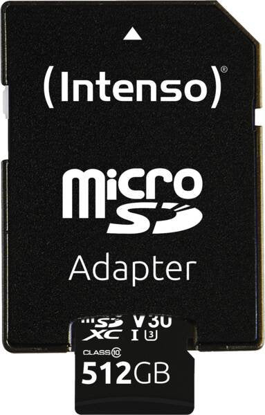 Intenso Microsdxc 512GB C10 Uhs-i Professional + Adapter — image 1
