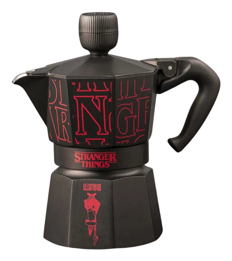 Coffee Machine Italiana Bialetti Moka Express Stranger Things 3 Cups (130ML), Pomo Musical Con Charging Usb-c