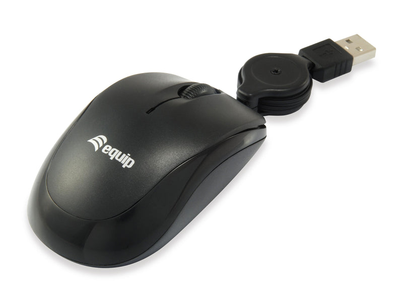 Equip Mouse Optical Travel Mouse Cable Retractable