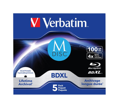 Verbatim 1X5 M-disc Bd-r Blu-ray 100GB 4X Speed Inkjet Print. Jc — image 1