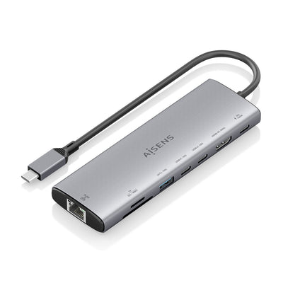 Aisens USB-C Dock 8 1, USB-C a 1x HDMI, 1x RJ45, 1x USB-A 10G, 2x USB-C 10G, 1XSD, 1XMICRO Sd, 1x USB-C Pd 100 — image 1