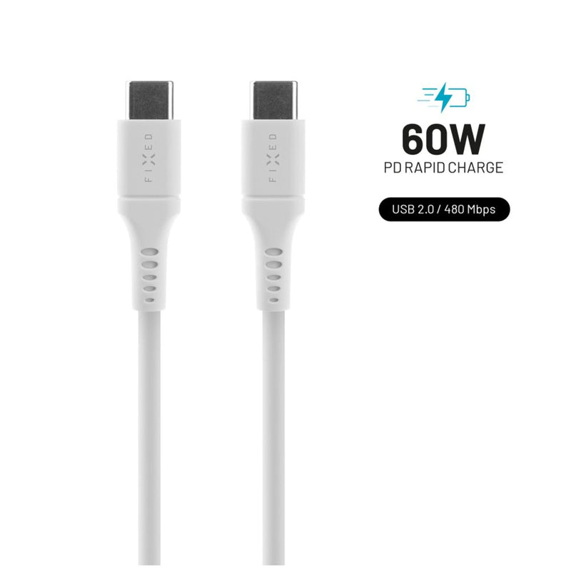 USB Cable -c/USB-C I Obsluga Pd, 2M, USB 2.0, 60W, Bialy