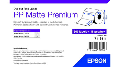 Epson 7113411 Label Printer White 102X76MM 365 Labels — image 1