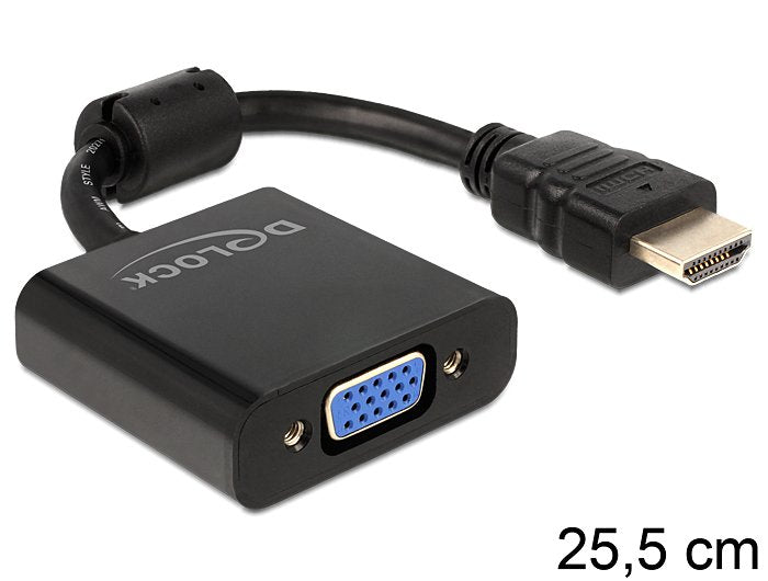 Delock Adapter Hdmi-a 19 Pines Male a VGA Black