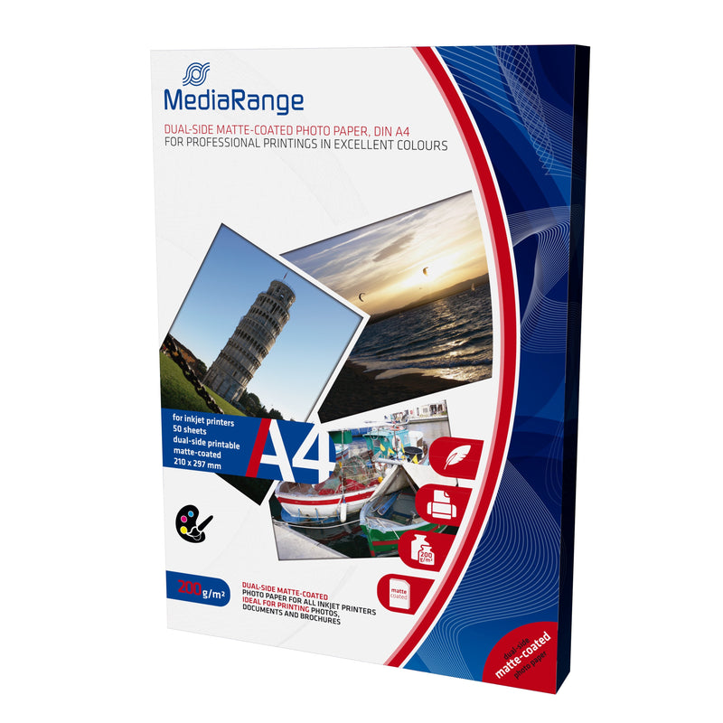Mediarange Paper Inkjet Matte Beidseitig A4 200G 50 Hojas
