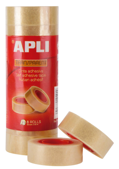 Apli Tape Adhesiva Transparent Tower - 8 Rolls 19MM X 33M. — image 1