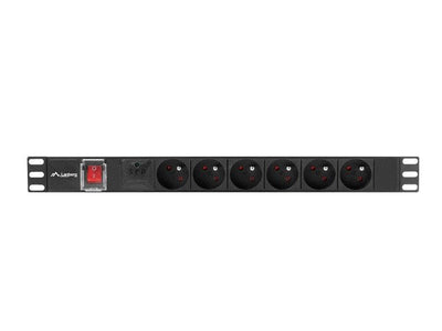 Lanberg Power Strip Rack Pdu 19 (1U, 16A, 6X 230V Pl, 2M, Black PDU-06E-0200-BK — image 1
