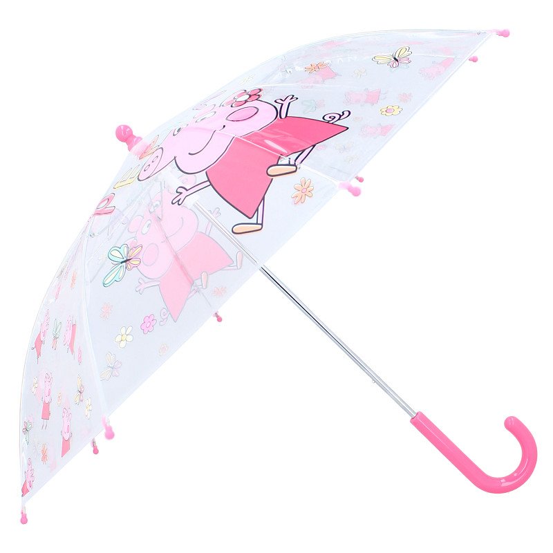 Vadobag Paraguas Kids Peppa Pig Pig, Transparent Manual, Transparent
