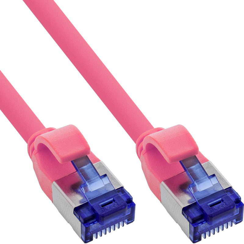 Inline® Network Cable Slim, CAT.6A, S/FTP, Tpe (lszh) Flexible, PoE, Magenta 1M