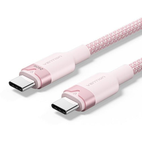 Vention USB Cable 2.0 Type-c 5A Triph USB Type-c Male USB Type-c Male Up To 240W 480Mbps 2M Pink — image 1