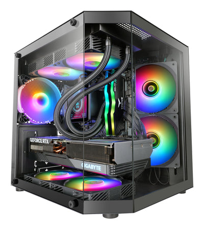 Mars Gaming Box Minitorre ATX MC-3TLITE Black 337×276×342MM / 3.5KG / Glass Tempered / RGB Fixed / microATX -  — image 1