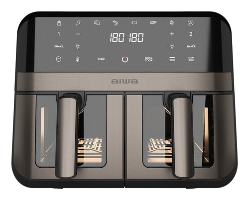 Aiwa Fryer Air Futago AFR-9000 9L 2400W 8 Programas Double Basket And Window Steel — image 1