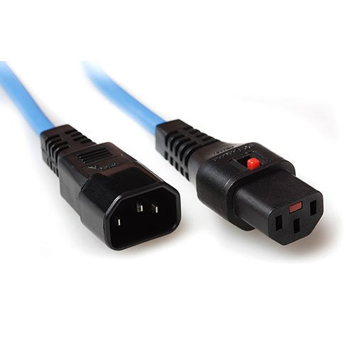 Powercord C13 IEC Lock - C14 Blue 2M, PC962