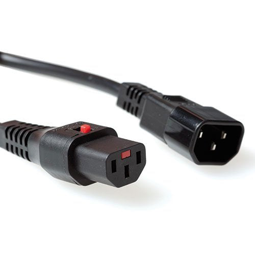 Powercord C13 IEC Lock - C14 Black 1.5M, PC1003 — image 1