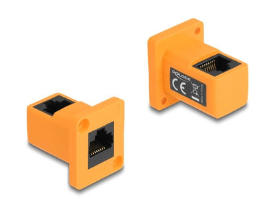 Delock 87997MÓDULO Type-d RJ45 Female a Female Acodado 90° Orange — image 1