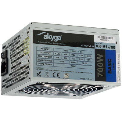 Akyga Power Supply Basic ATX 700W AK-B1-700 FAN12CM P8 5XSATA Pci- And — image 1