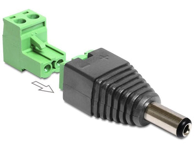 Delock Adapter DC 5,5 X 2,1MM Male Terminalblock 2 Pin — image 1