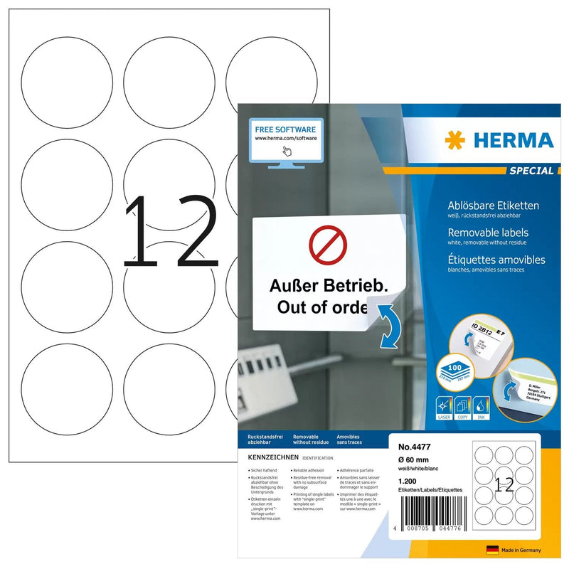 Herma 4477 Label Printer White Label Printer Self-adhesive