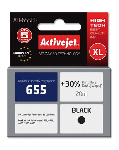 Activejet Ink Ah-655BR (reemplazo HP 655 CZ109AE - Premium - 20ML - Black — image 1