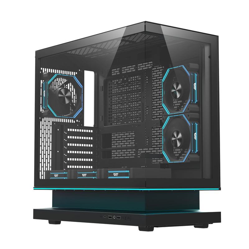 Darkflash Box Semitorre ATX Floatron F1 A-rgb Black Int: 3X2'5, 2X3'5 / 1x USB-C, 2XUSB3.0 / Audio HD In/Out /