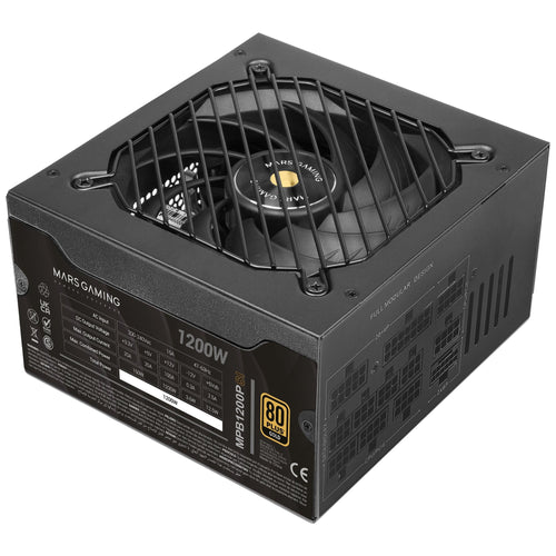 Mars Gaming Power Supply Modular 1200W MPB1200PSI ATX 3.1 80 Plus Gold Pfc Activo Black — image 1