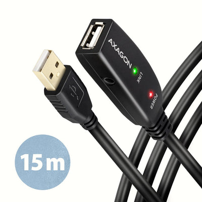 Axagon ADR-215 Aktives USB 2.0 Verlängerungscable, USB-A Mecker/Hchse - 15M — image 1