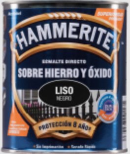 Hammerite Esmalte Metallic Liso Glossy Black 0.750L 5093791