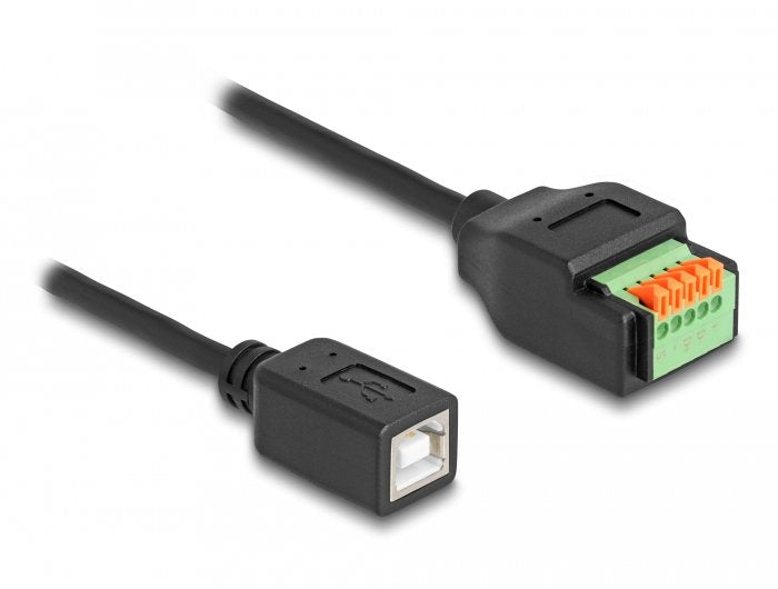 Delock Adapter USB 2.0 , Connector Usb-b Bloque Terminals 5 Pines Black 15CM