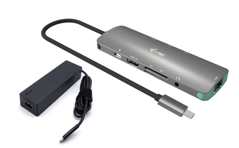 I-tec USB C Metal Nano Dock 1x HDMI 4K 1XSD + 1XMICROSD Kartenleser 1XGLAN 1XAUDIO 3x USB 3.0 Port 1x USB-C Pd