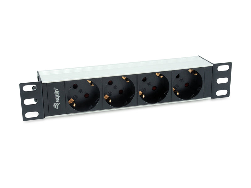 Power Strip Power Aluminium Rack 10 1U 4 Sockets Type Shucko Euro Cable 1.5M