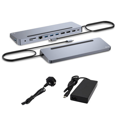 I-tec USB-C Metal Ergonomic 4K 3X Display 2X DP 1x HDMI LAN Audio Power Delivery 100W + I-tec Universal Charge — image 1