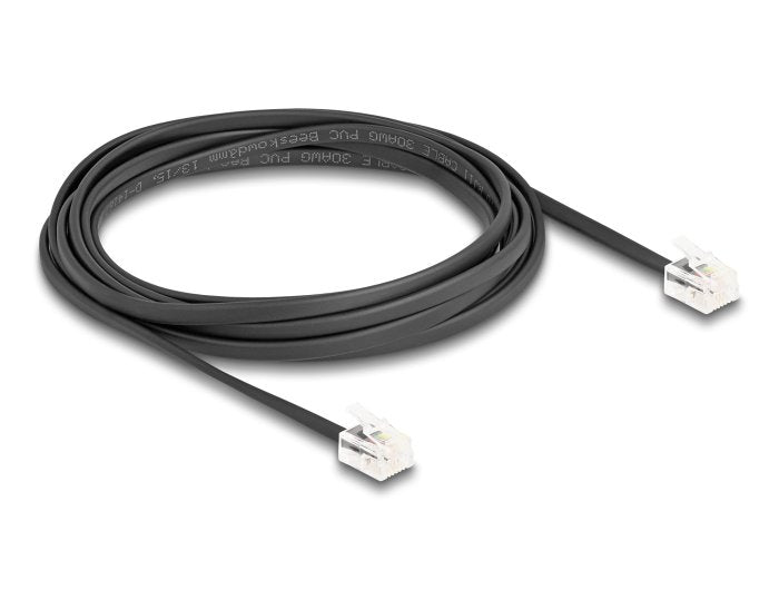 Delock Cable Telefónico RJ11 Connector Male a RJ11 Connector Male Negro 3M