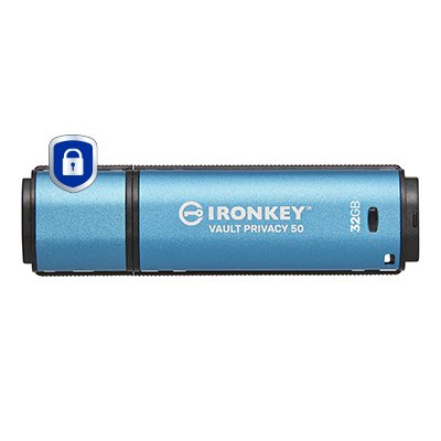 Kingston USB Flash Drive 32GB Ironkey Vault Privacy 50 Ext AES-256 Encrypted Fips 197 — image 1