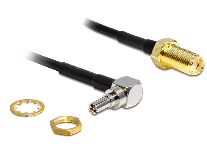 Delock 88466 Antenna Adapter Sma Jack Bulkhead CRC-9 90° Plug 200MM