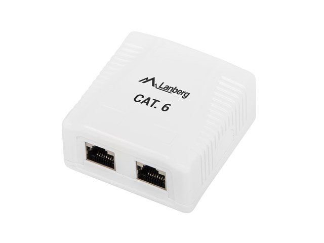 Lanberg OS6-0002-W Roseta Surface CAT.6 2 X RJ-45 White